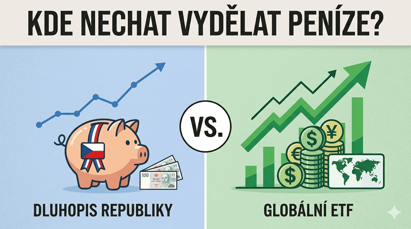 Dluhopis Republiky 2026 vs. spořicí účet vs. ETF: Kde nechat peníze vydělávat?
