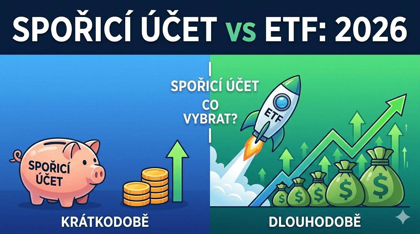 Spořicí účet vs ETF v Česku 2026: Kdy má smysl 4% spořák a kdy ETF vyhrává
